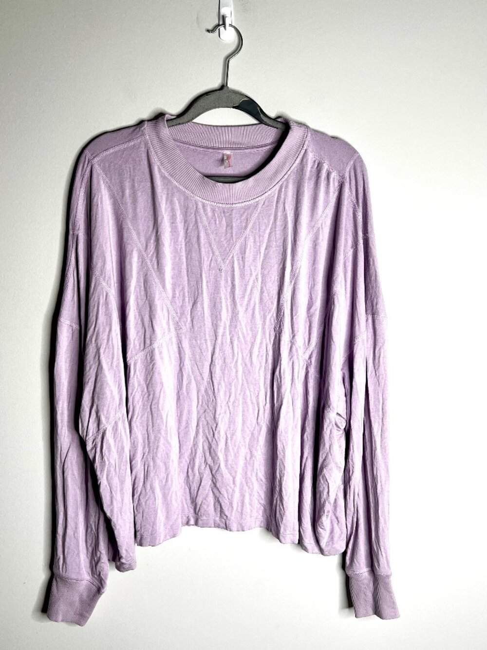Free People FP Movement Lilac Runner Up Long Sleeve Tee Athleisure Workout Sz M